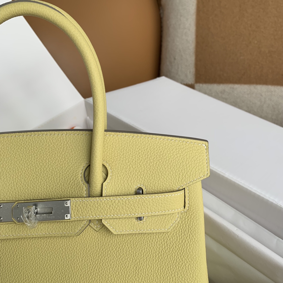 Hermes Birkin 30CM Togo Leather Handbag Jaune Poussin